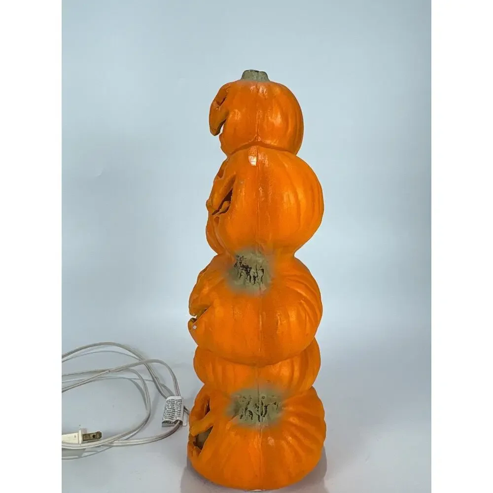 Gemmy Lighted Halloween Stacked Pumpkin Totem Foam Mold 15
